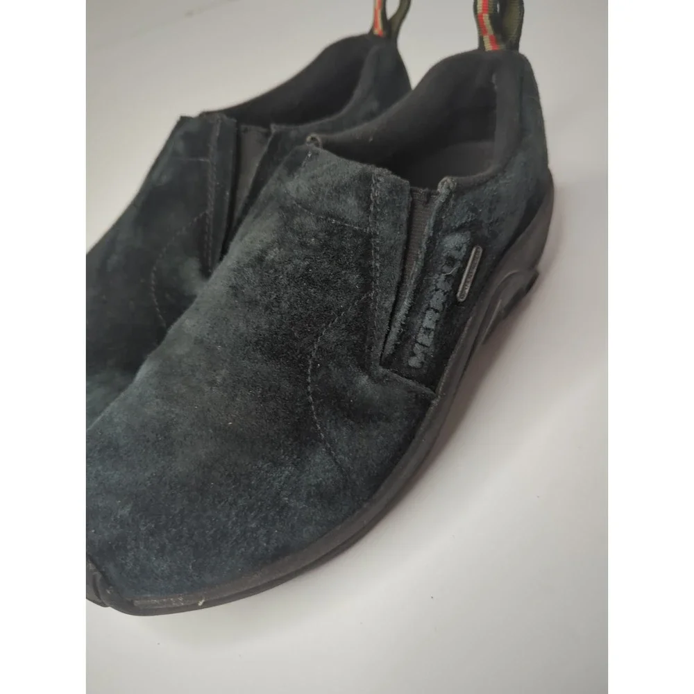 MERRELL Jungle Moc Midnight Black Suede shoes Mens 8 J52929 Slip on Waterproof